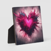 小さなピンクのハート フォトプラーク (正面)