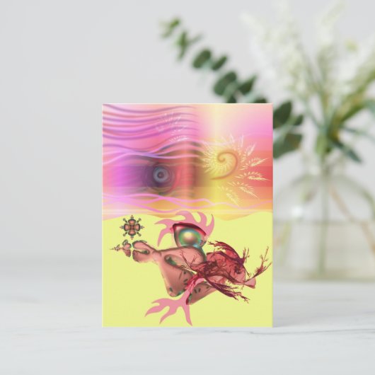 小さなピンクのビースティは走~だ ポストカード (スタンド正面)