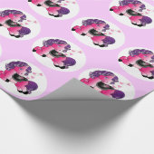 小さなピンクのポニー ラッピングペーパー (角)
