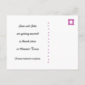 小さなピンクの円の日付はがきテンプレートを保存 案内ポストカード (裏面)