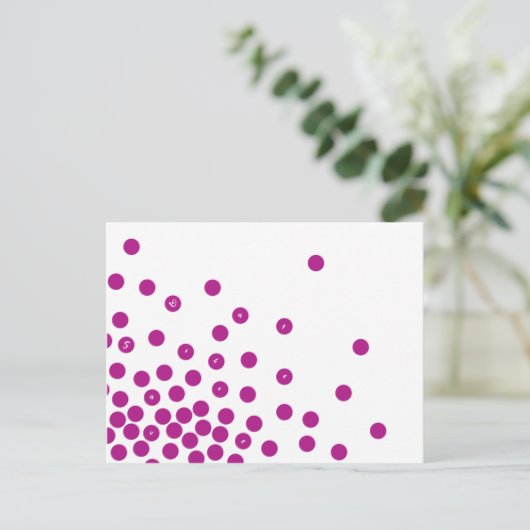 小さなピンクの円の日付はがきテンプレートを保存 案内ポストカード (スタンド正面)