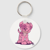 小さなピンクの子犬のキーチェーン キーホルダー (正面)