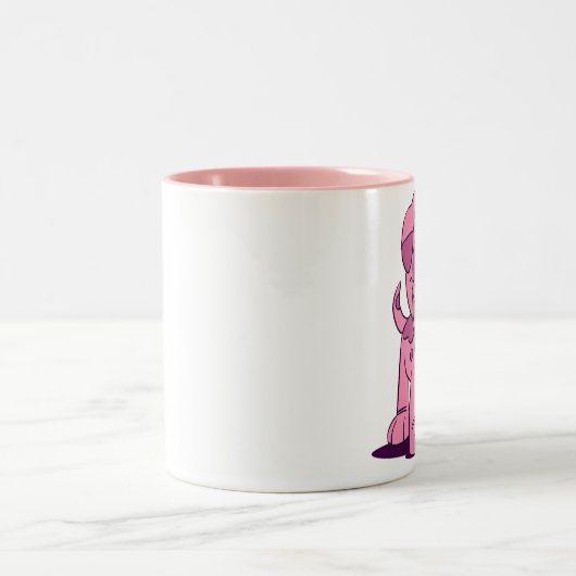 小さなピンクの子犬のマグ ツートーンマグカップ (中央)