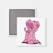 小さなピンクの子犬の磁石 マグネット (正面/裏面)