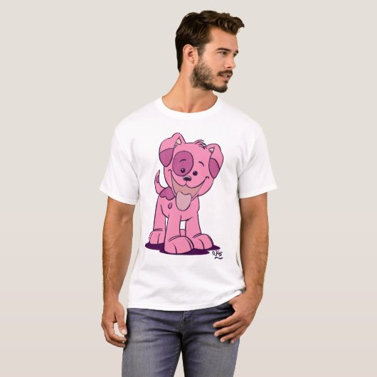 小さなピンクの子犬Tシャツ Tシャツ (正面フル)