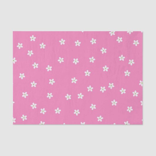 小さなピンクの白い緑の花 薄葉紙 (正面)