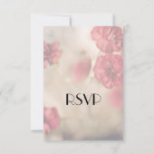 小さなピンクの花の結婚式RSVP 出欠カード (裏面)