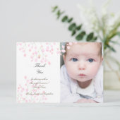 小さなピンクの花をバプテ感謝していスマして 招待状 (スタンド正面)