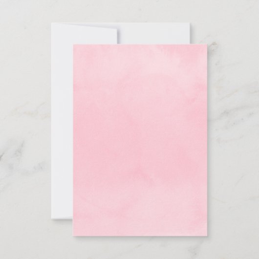 小さなピンクの花をバプテ感謝していスマして 招待状 (裏面)