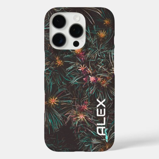 小さなピンクの花を持つ針状の葉 Case-Mate iPhoneケース (裏面)