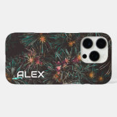 小さなピンクの花を持つ針状の葉 Case-Mate iPhoneケース (裏面 (横))