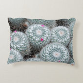 小さなピンクの花サボテンの植物 アクセントクッション (裏面)