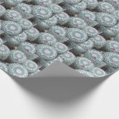 小さなピンクの花サボテンの植物 ラッピングペーパー (角)