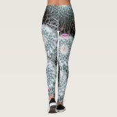 小さなピンクの花サボテンの植物 レギンス (裏面)