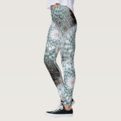 小さなピンクの花サボテンの植物 レギンス (左)