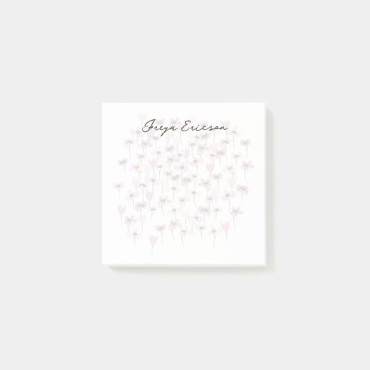 小さなピンクの花ポストイット®ノートテンプレート ポストイット (正面)