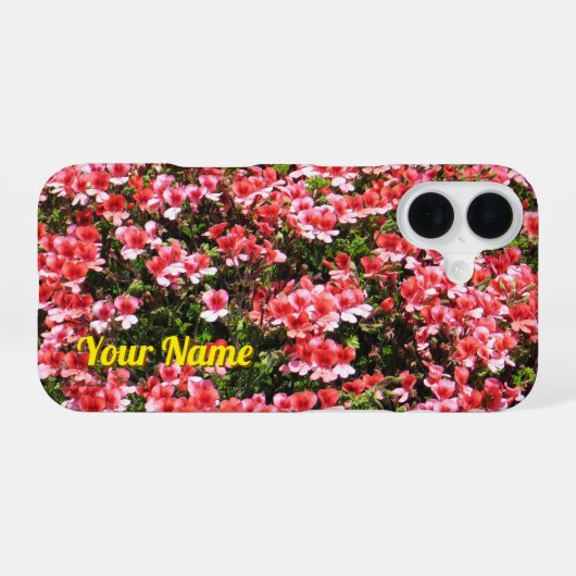 小さなピンクの花 –  iPhone 16ケース (裏面横)