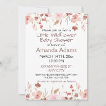 小さなピンクの野の花の女の子のベビーシャワー