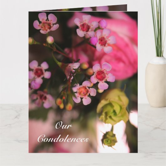 小さなピンクの開花 カード (正面)