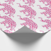 小さなピンク色のハート ラッピングペーパー (角)