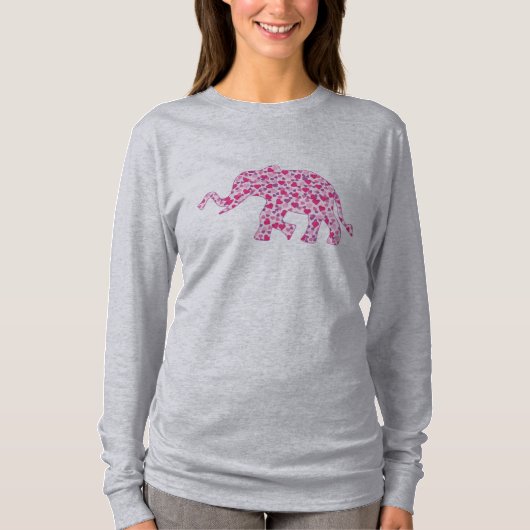 小さなピンク色のハート Tシャツ (正面)
