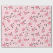 小さなピンク色の花 ラッピングペーパー (フラット)