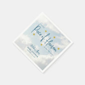 小さなピースの天国スカイブルーベビーシャワー スタンダードカクテルナプキン (角)