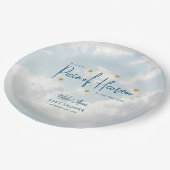 小さなピースの天国スカイブルーベビーシャワー ペーパープレート (アングル)