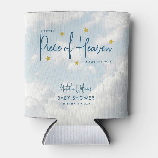 小さなピースの天国スカイブルーベビーシャワー 缶クーラー (正面)