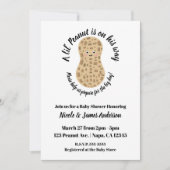 小さなピーナッツかわいいお洒落赤んユニセックス坊シャワー 招待状 (正面)