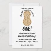 小さなピーナッツかわいいお洒落1歳の誕生日ワン 招待状 (正面)