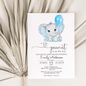 小さなピーナッツが男の子の赤ちゃんシャワーの途中にある 招待状