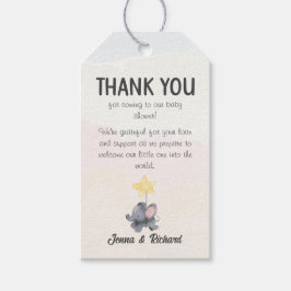 小さなピーナッツが赤ちゃんシャワーの途中にある ギフトタグ