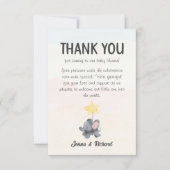小さなピーナッツが赤ちゃんシャワーの途中にある サンキューカード (正面)