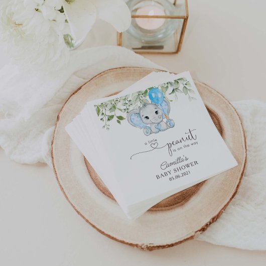 小さなピーナッツが赤ちゃんシャワーの途中にある スタンダードカクテルナプキン