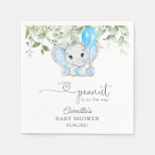 小さなピーナッツが赤ちゃんシャワーの途中にある スタンダードカクテルナプキン (正面)