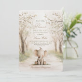 小さなピーナッツのベイビーシャワー エレファント 招待状 (スタンド正面)