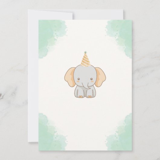小さなピーナッツの夢 – 象の赤ちゃんシャワー 招待状 (裏面)