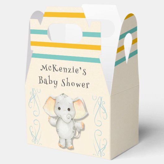 小さなピーナッツは、象の赤ちゃんシャワーの途中にある フェイバーボックス (オープン)