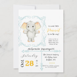 小さなピーナッツは、象の赤ちゃんシャワーの途中にある 招待状