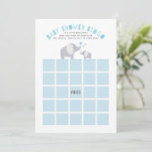 小さなピーナッツエレファントベビージャーバンゴゲームブルー 招待状 (スタンド正面)