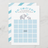 小さなピーナッツエレファントベビージャーバンゴゲームブルー 招待状 (正面/裏面)