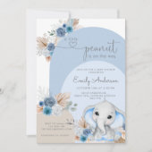 小さなピーナッツエレファントボーホボーイ赤ちゃんシャワー 招待状 (正面)