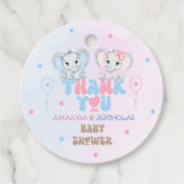 小さなピーナッツツインズピンク&ブルーサンキュー フェイバータグ (正面)