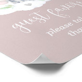 小さなピーナッツピンクの赤ちゃんシャワーはサイン装飾を支持 ポスター (角)