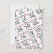 小さなピーナッツピンク象の赤ちゃんシャワー 招待状 (裏面)