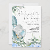 小さなピーナッツフローラゾウのベビーシャワー 招待状 (正面)