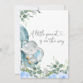 小さなピーナッツフローラゾウのベビーシャワー 招待状 (裏面)