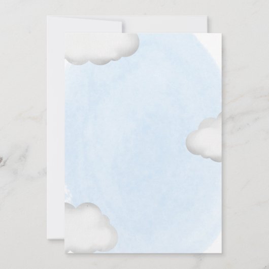 小さなピーナッツブルーエレファントベビージャーシャワーbyメール 招待状 (裏面)