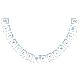 小さなピーナッツボーイブルーエレファントシャワー散水 バンティングフラッグ